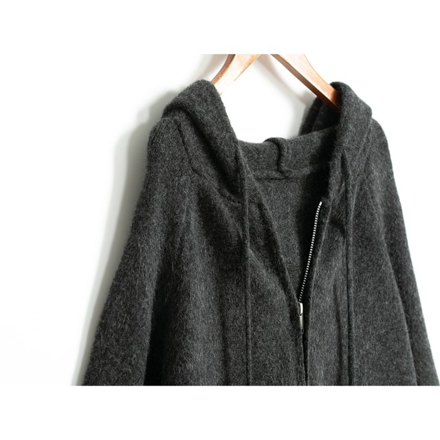 【ジップアップフード付きニットパーカー 】P02149