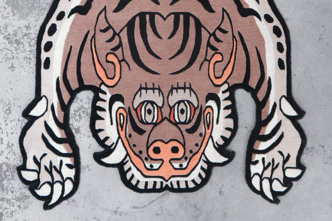 Tibetan Tiger Rug 《Lサイズ•ウール・オリジナル2・ココアブラウン281