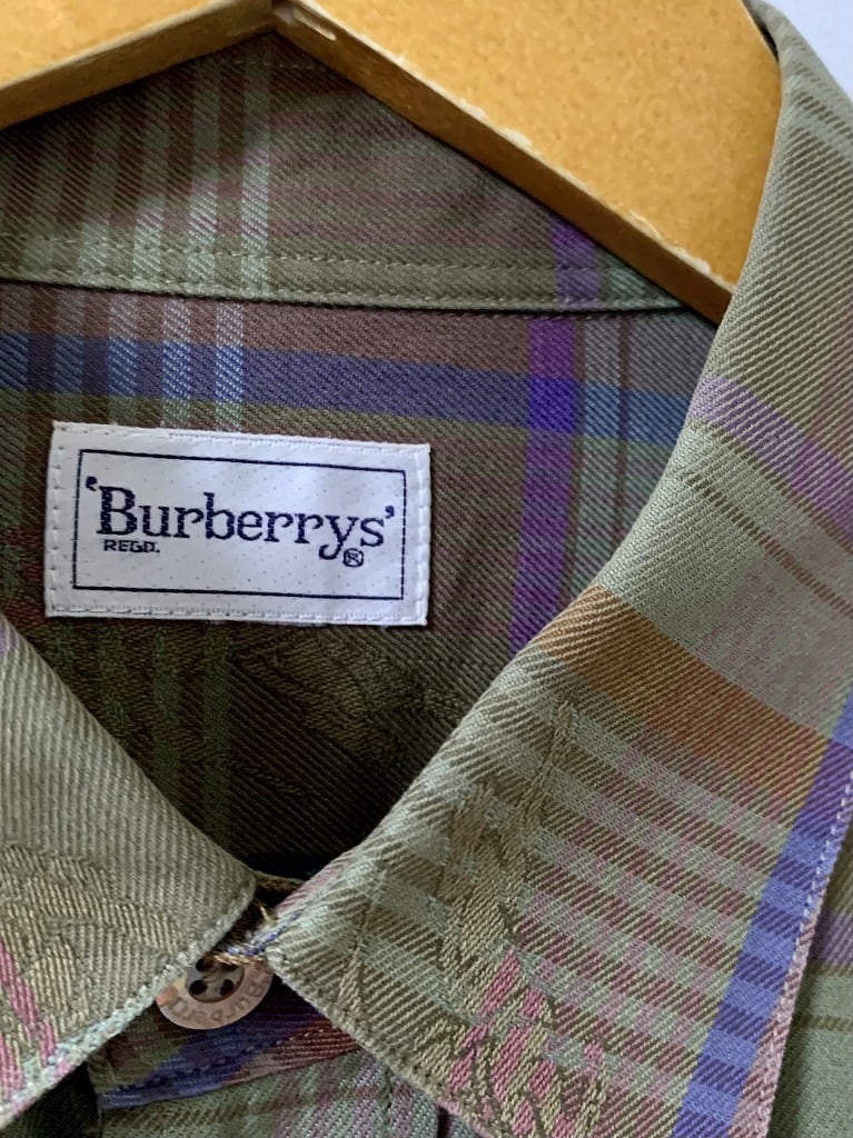 1980~90's Check Pattern Design Long Sleeve Shirt "Burberrys"