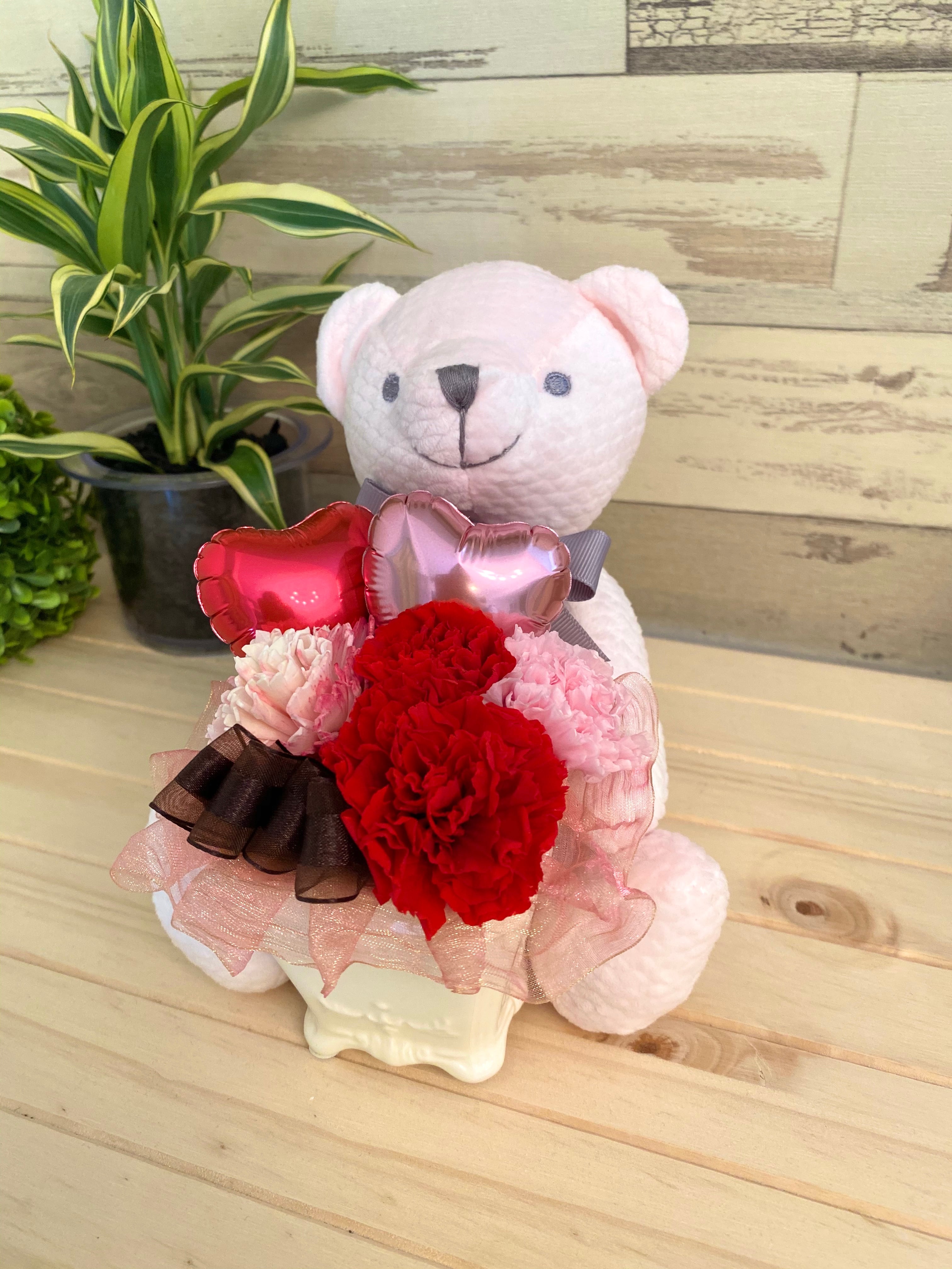 Bonnie Jamie プリザーブドフラワー テディベア ほっこり癒しを