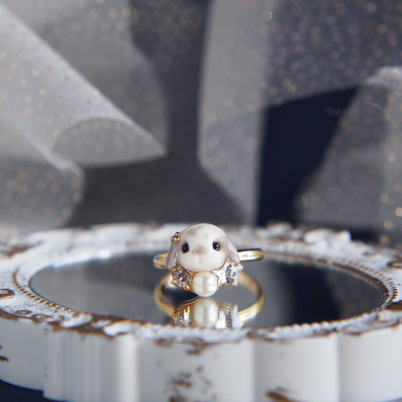 星うさぎリング（たれ耳）