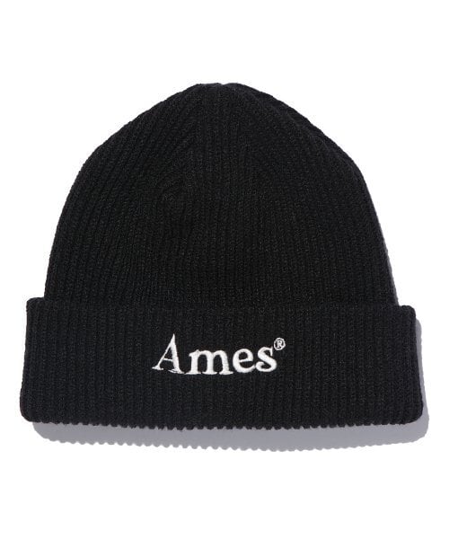 ☆NMIXX ソリュン 着用！！【AMES-WORLDWIDE】COLORED LOGO BEANIE_BK