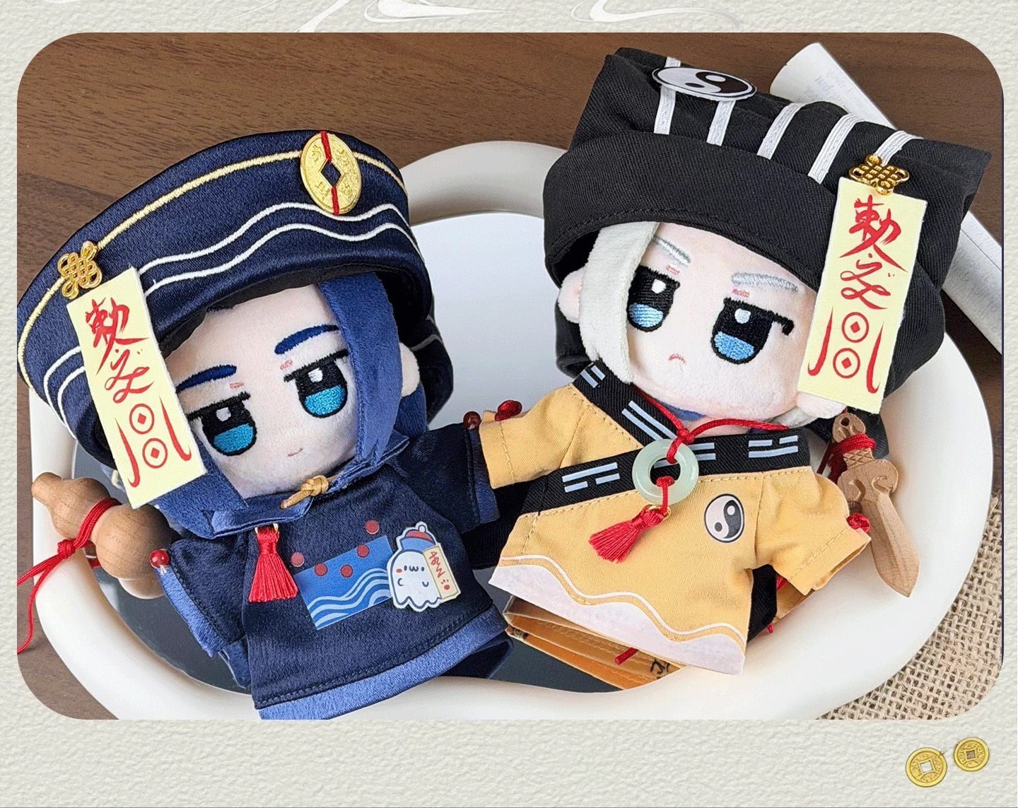 10cmぬい服】道士とキョンシーのコーデ 着せ替えぬいぐるみ 棉花娃娃用