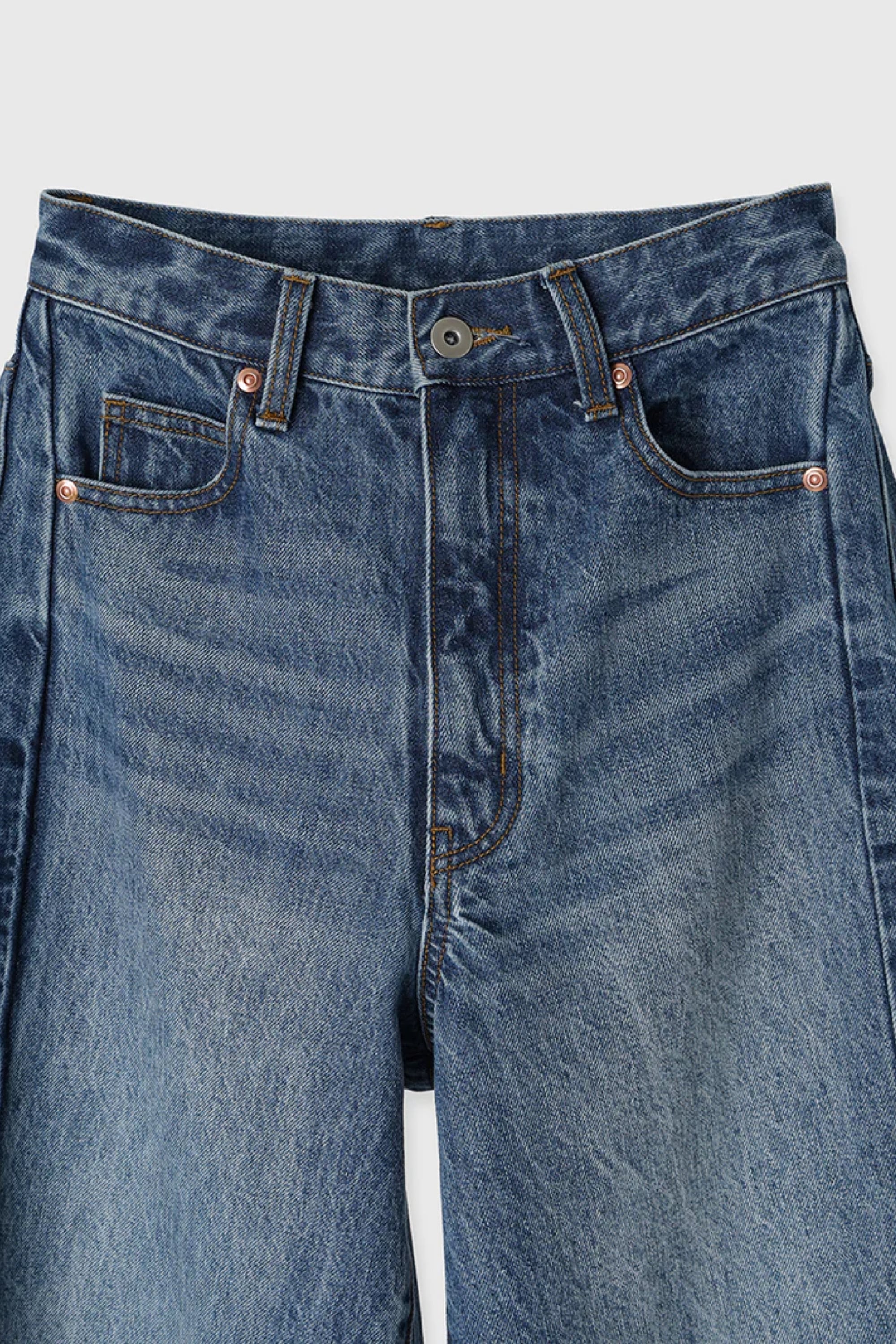 CREDONA WIDE BEETLE DENIM PANTS ワイドビートルデニムパンツ Blue