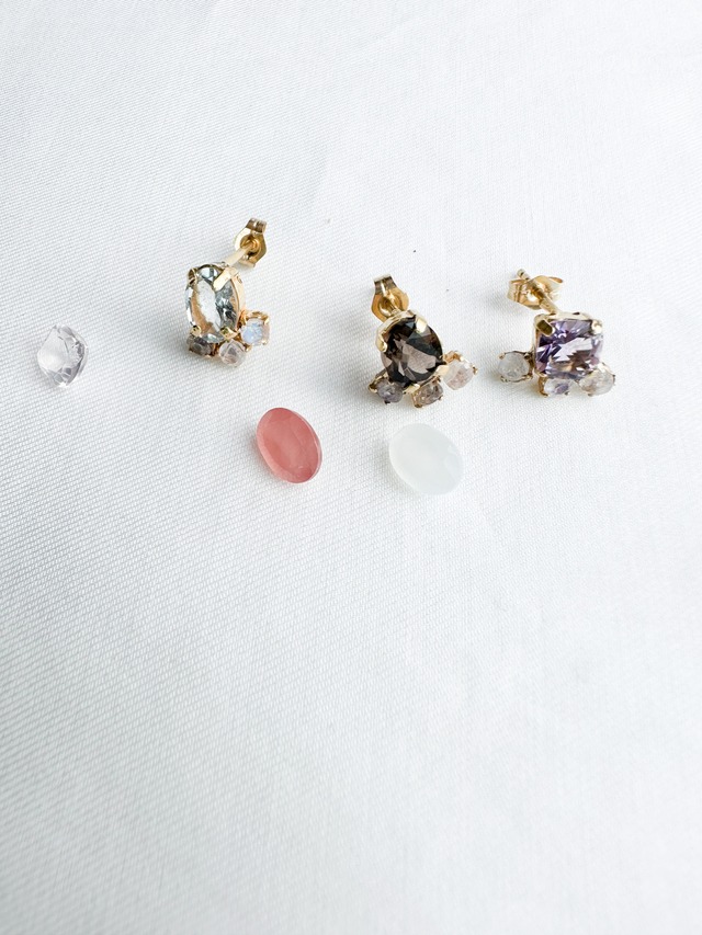 jewel stone  pierce&earring