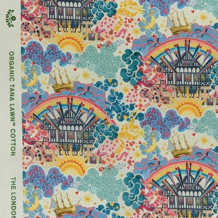 ★輸入 リバティ LIBERTY オーガニックタナローン Tudor Dream Green チューダードリーム グリーン 約130×50cm