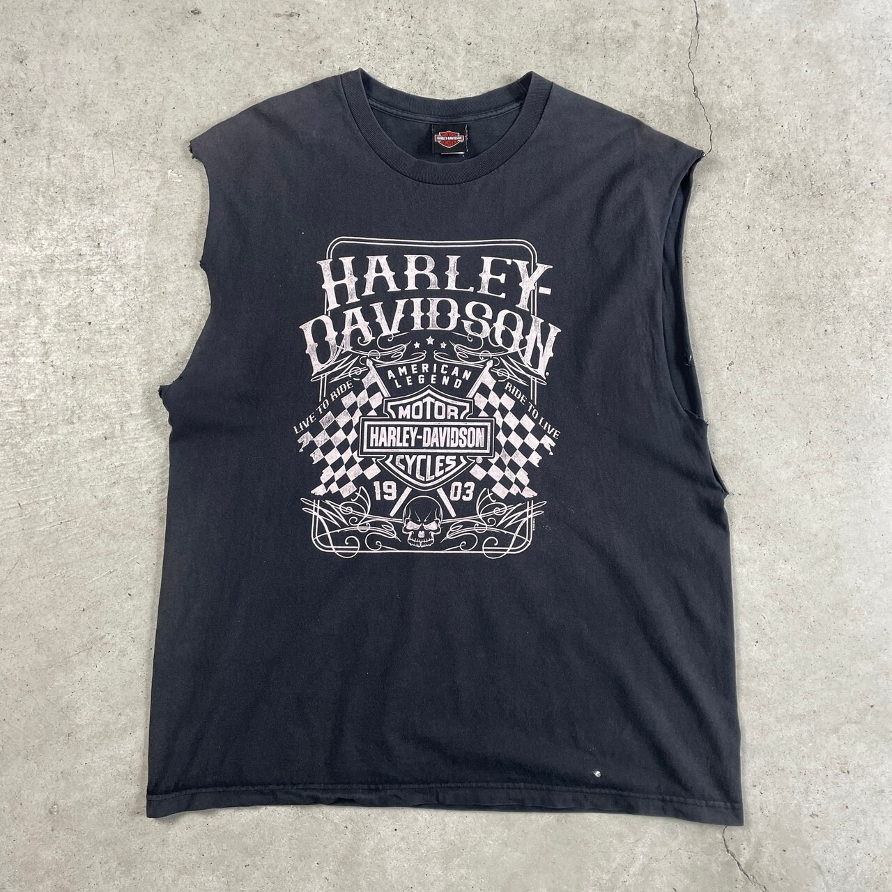 Harley-Davidson ハーレーダビッドソン カットオフ 両面プリント T 