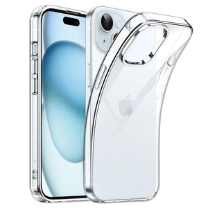 【努力特価】JETech iPhone 15用 ケース 6.1インチ ソフトTPU 透明 スリム 保護カバー 衝撃吸収 ワイヤレス充電対応 (クリア)