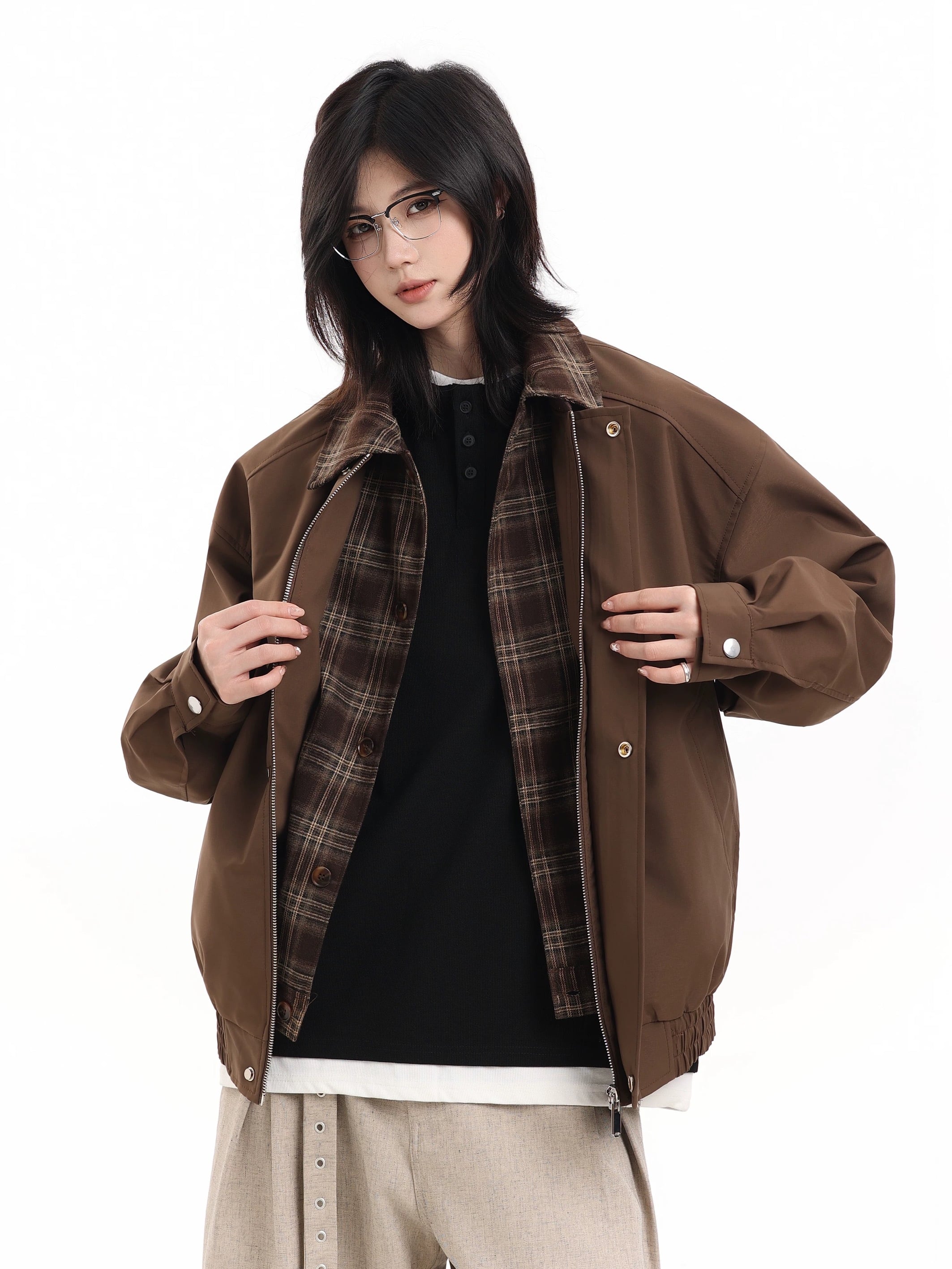 チェックレイヤードブルゾン / CHECK LAYERED BLOUSON | INOCENCE
