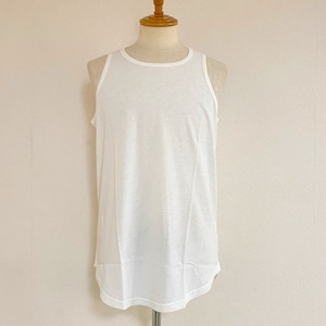 Long Length Tank Top(round model)　White