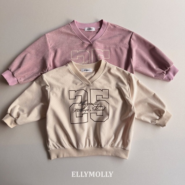 【取寄】elly molly｜suede punching sweatshirt｜スエードパンチングスウェット｜5-19｜kids&jr｜26 spring