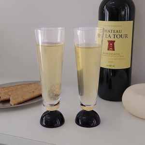 【SET】french champagne glass 2pics set / フレンチ シャンパン グラス セット コップ モノトーン 韓国雑貨