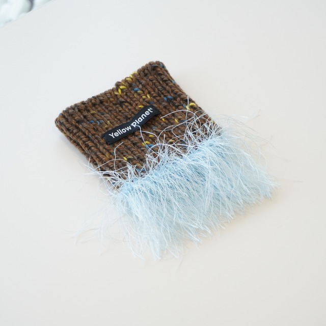 Fringe Knit Snood　Brown