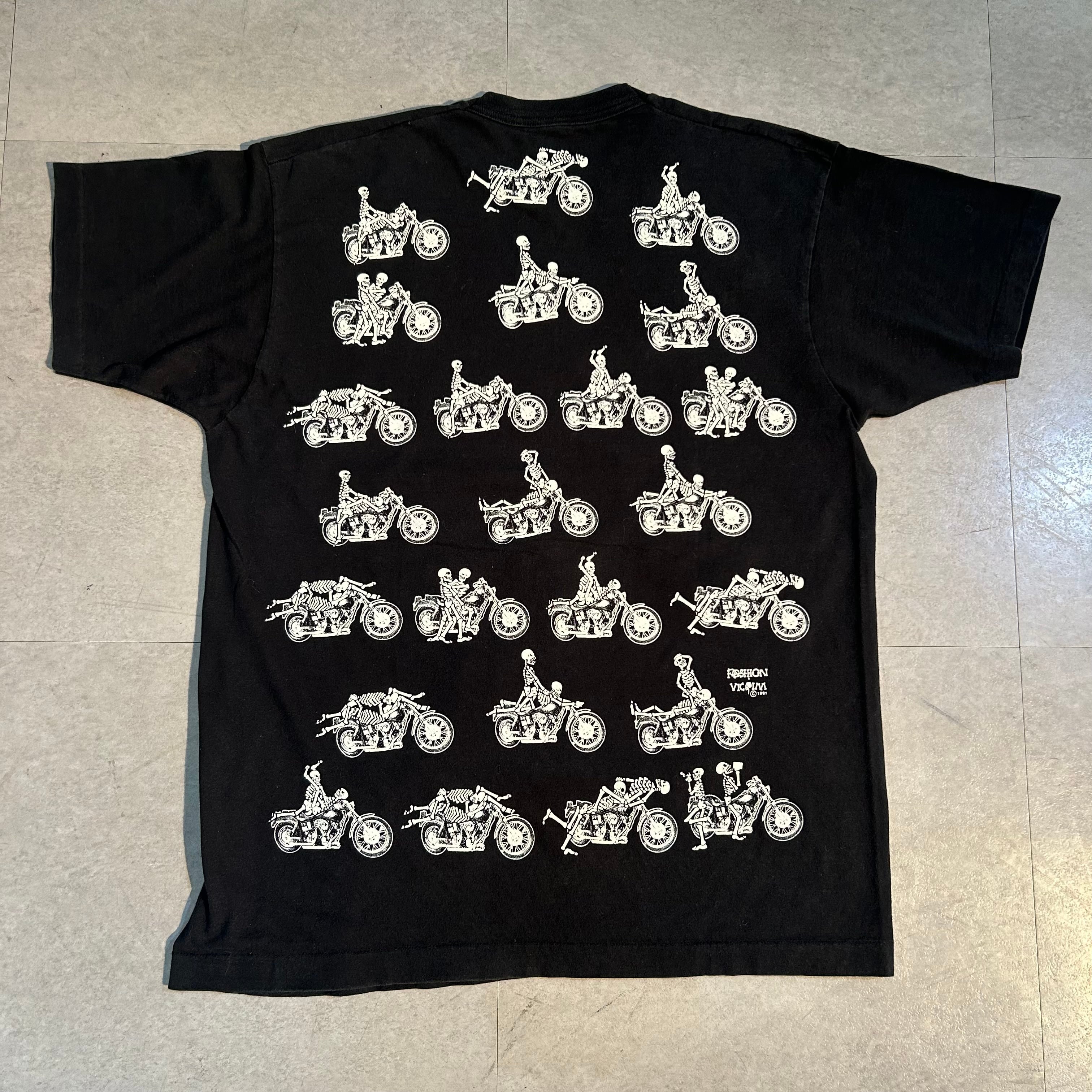 90年代 USA製 size:XL【Fashion Victim】四十八手 エロT スカル