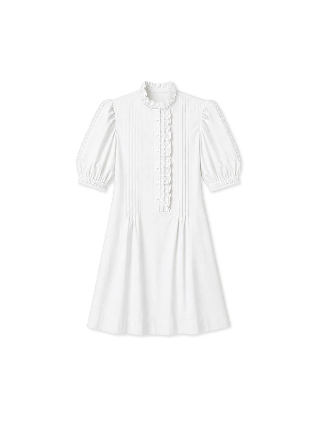 LITTLE  DETAIL DRESS -WHITE-
