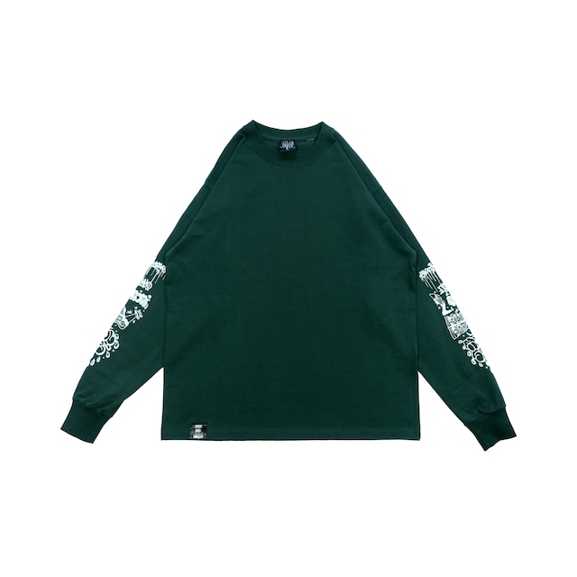 8.1oz U.S.A Cotton L/S T-Shirt by ATOMONE  [GREEN]