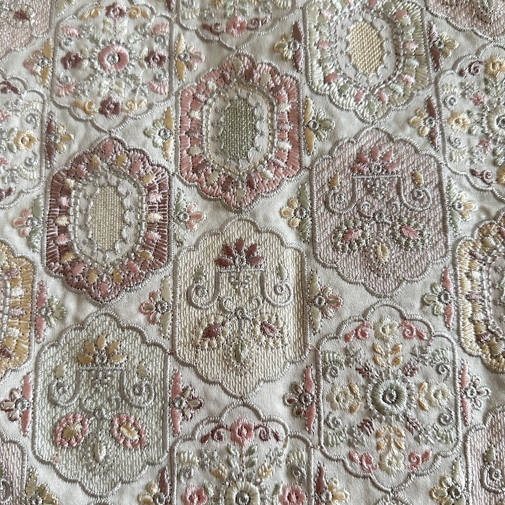 インド刺繍生地 フェアリードリーム ミルキーピンク 7118 | インド刺繍