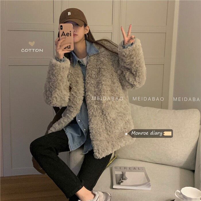 ルーズカジュアルジャケット オータムウィンターVネックトップス 秋物 冬物 モンロー85508935707