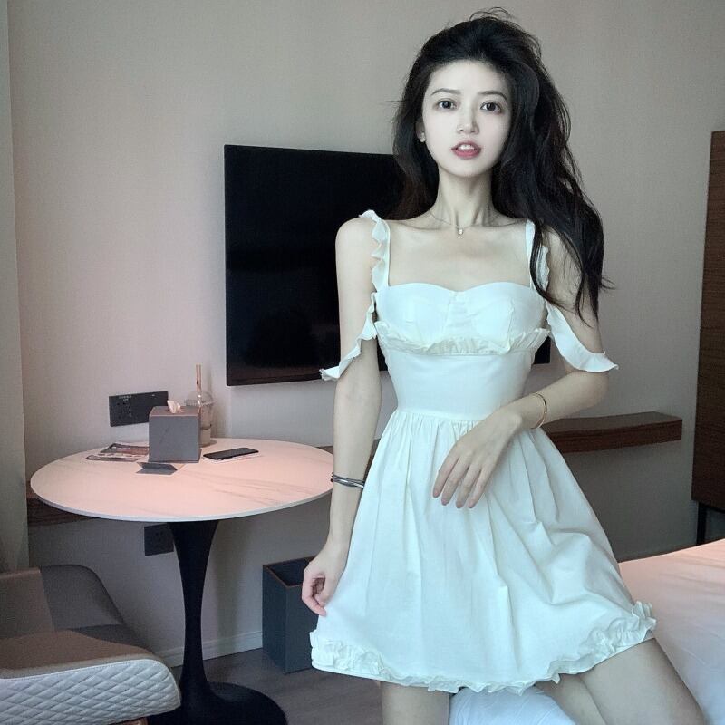 VネックウェストAラインドレス ステッチ ハンチェンe24414290000