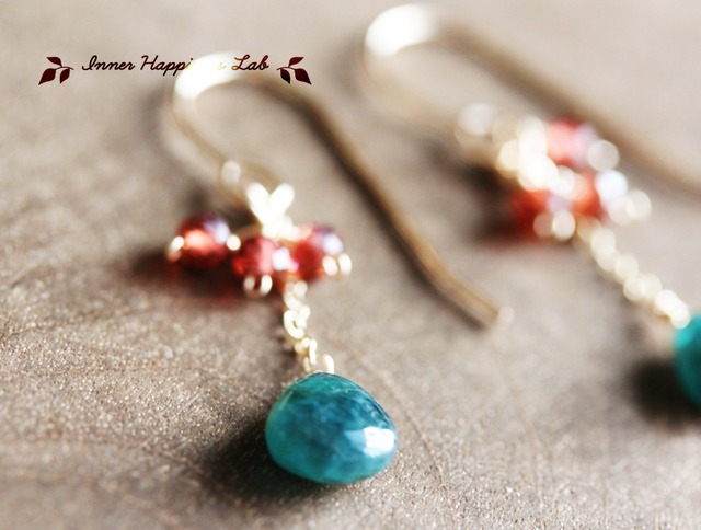 14KGF/ 希少ディープカラーグランディディエライトとガーネットの  