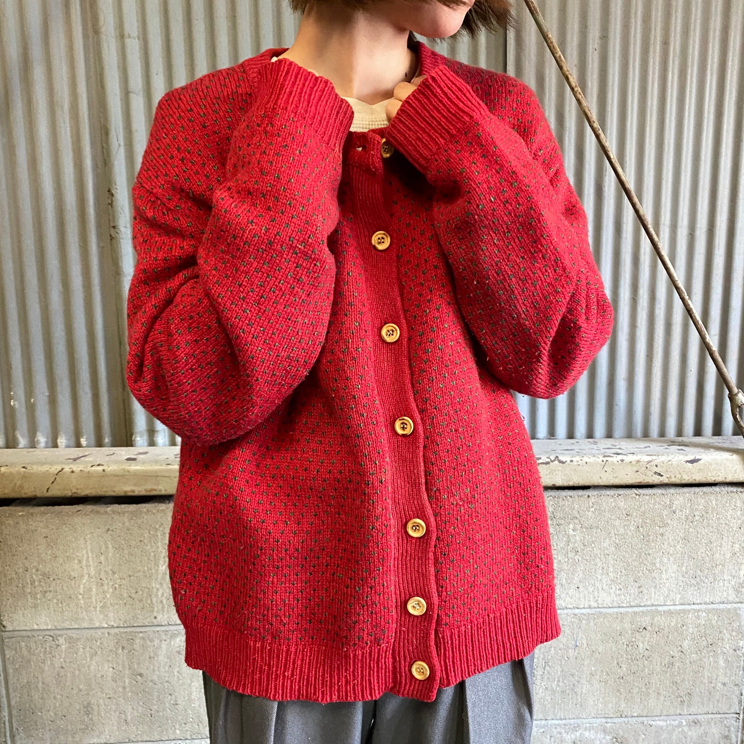 vintage wool knit cardigan