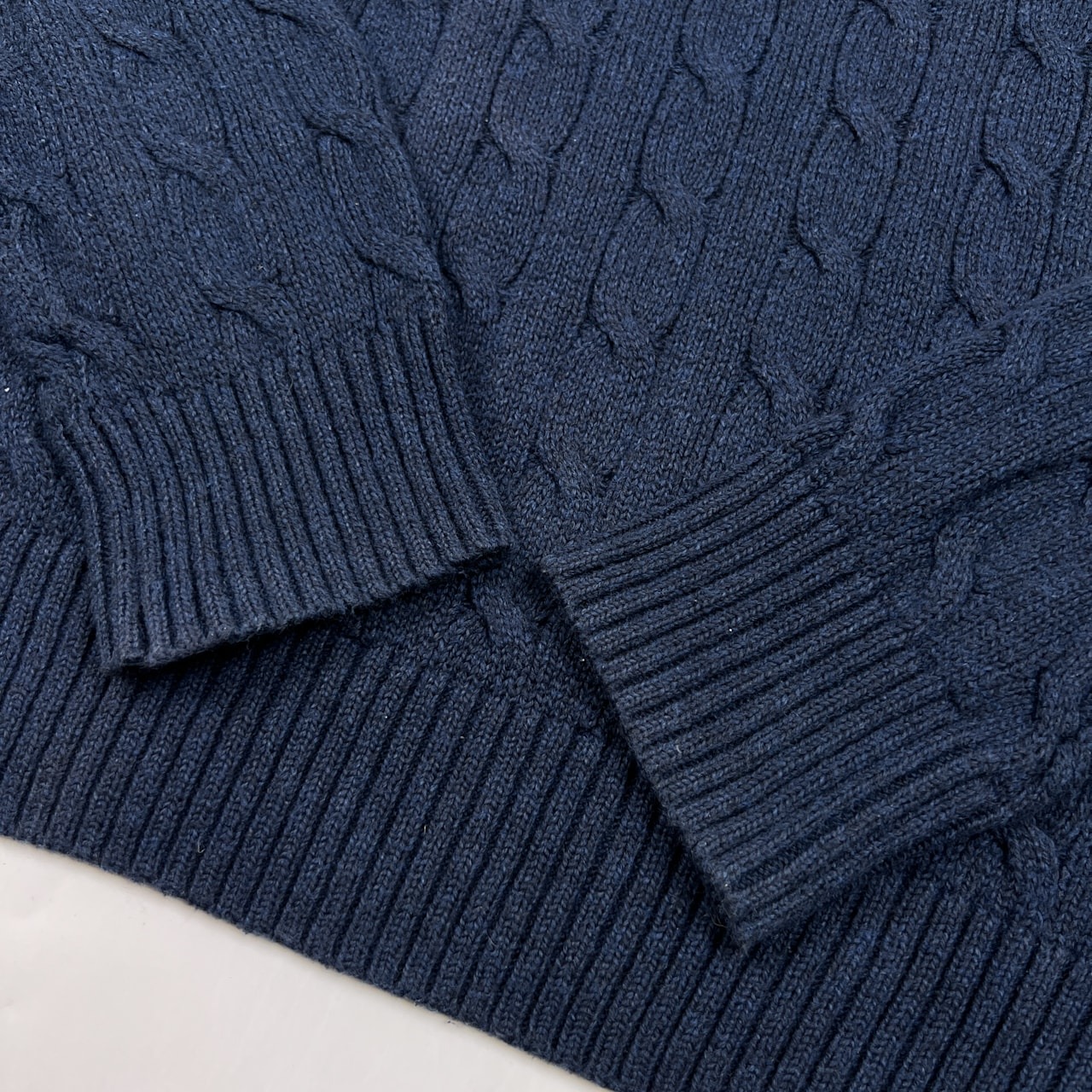 POLO RALPH LAUREN ポロ ラルフローレン ケーブル編み コットンニット セーター サイズ M /メンズ/ネイビー