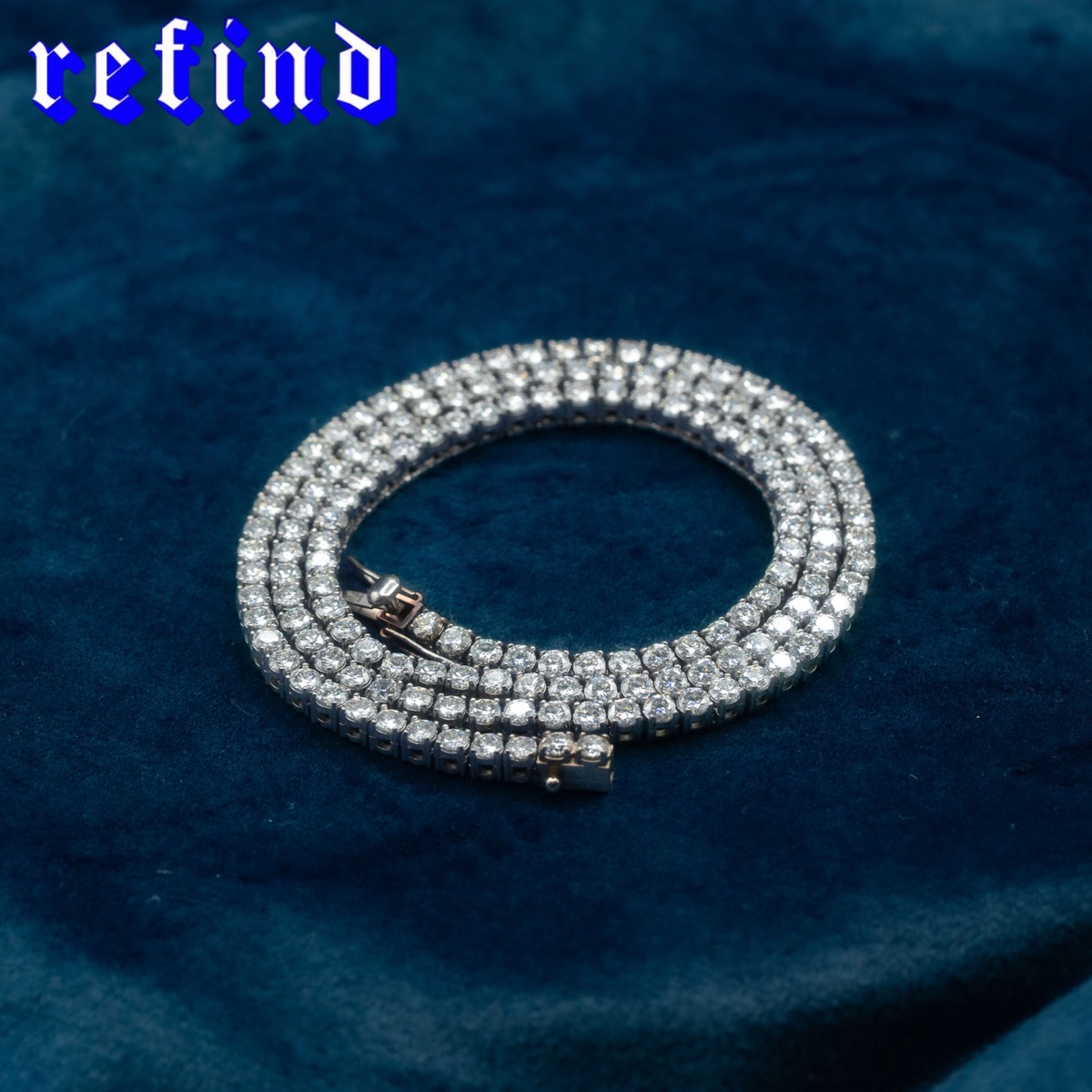 refind Jewelry モアサナイトテニスネックレス ステンレス316L 即日発送】3mm Tennis Necklace 22inch【Stainless】 | refind