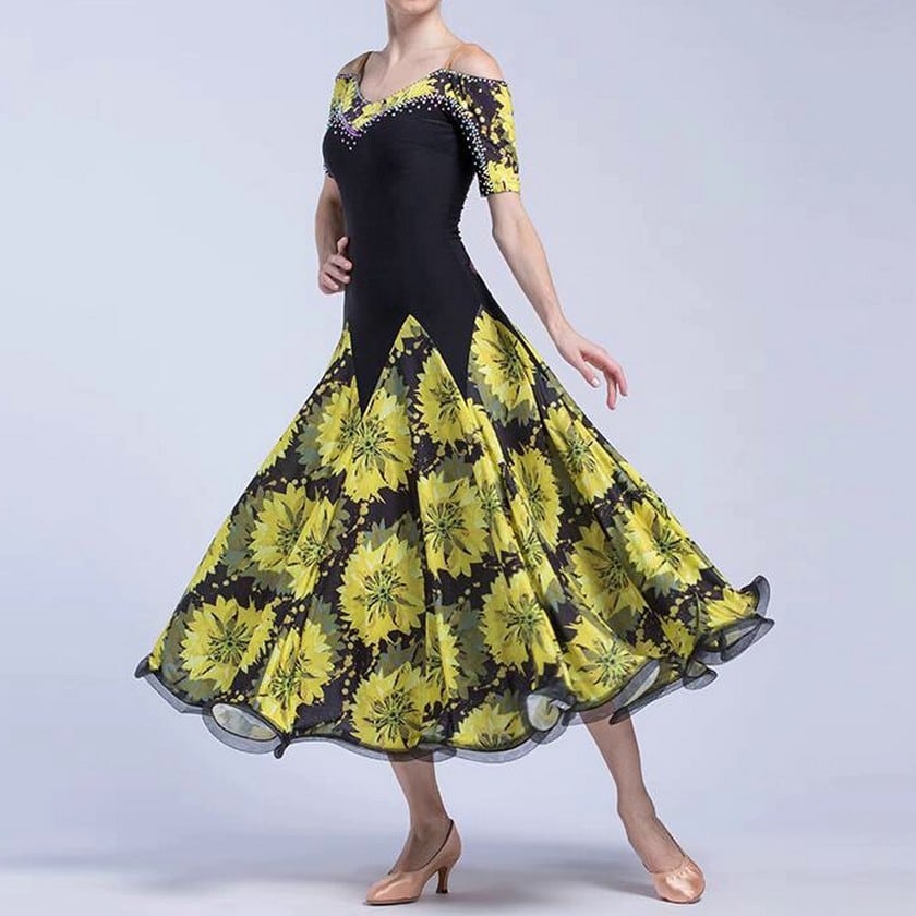 サンブロッサム ブラックコンビドレス(セミオーダー対応)ds0668