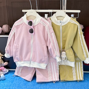 秋サイドレースジャケットパンツセット