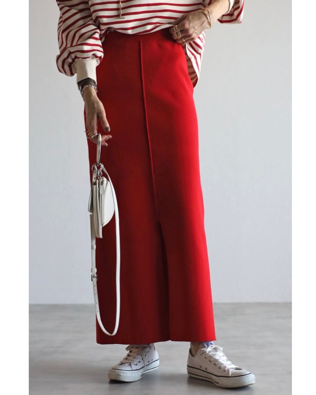 カラーニットIラインスカート