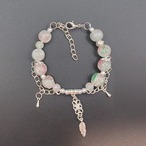 淡彩フラワー×チェーンのブレスレット(No.12)