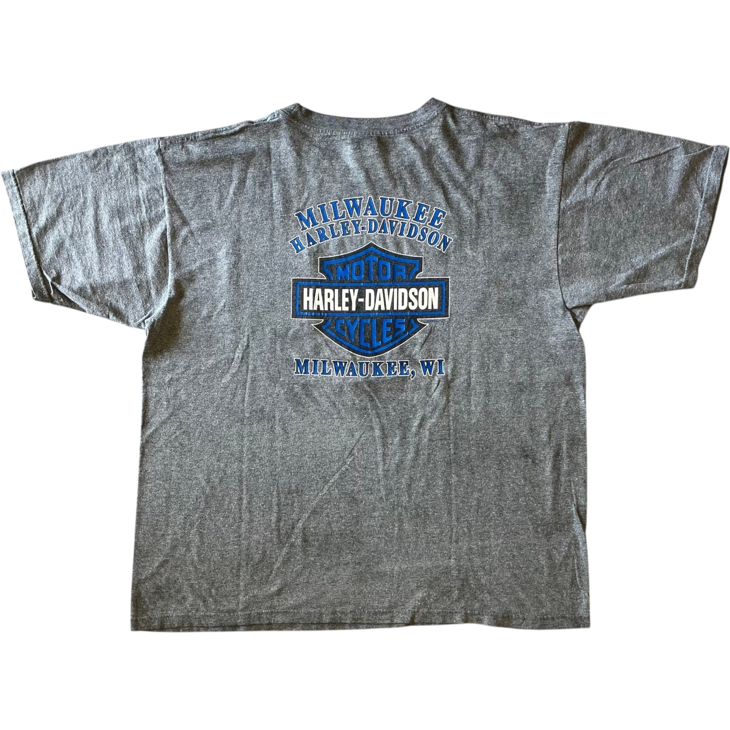 《XL》Harley-Davidson ハーレーダビッドソン 00s ポケットTee 両面プリント No.2206