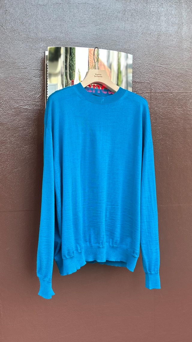 SOFIE D'HOORE -MUSCAT- C-neck long sleeves merinos :SEA,