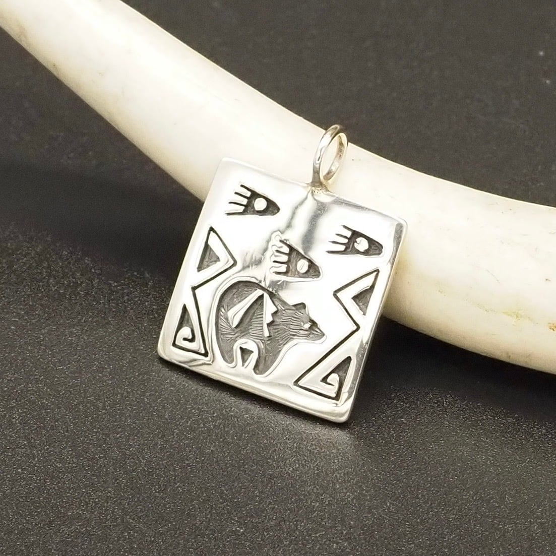 IJN-49 インディアンジュエリー シルバー オーバーレイトップ ホピ族  