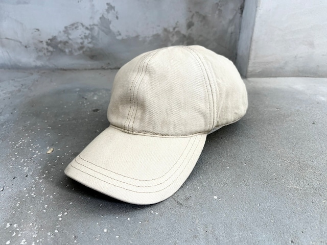 PRADA Triangle plate cotton cap BEIGE MADE IN ITALY