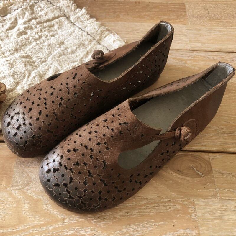 スタンダードレザー 靴 シューズ レトロ フラワーデザイン Yiranxuaディースワード63791388423