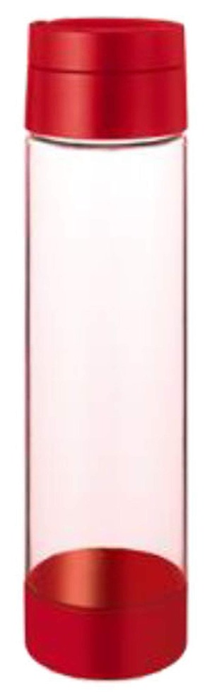 【新着特価】ゴーウェル MOTTERU 水筒 クリアボトル 直飲み プラスチック スリム マイボトル おしゃれ で 便利な ハンドル 付き 550ml レッド MO-3002-002