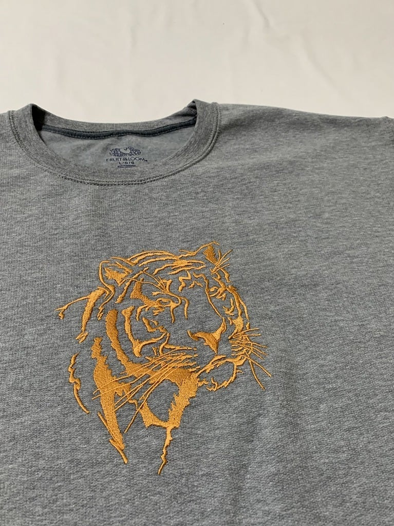 Tiger Motif Embroidery Design Sweat Shirt