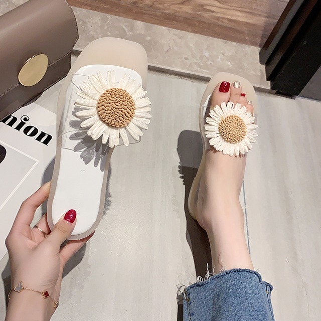 サンダルとスリッパ女性の摩耗2020年夏の新しいinsバージョンの学生の野生のネット赤いオープントゥフラットボトムドラッグ女性 部族の婦人靴6200581