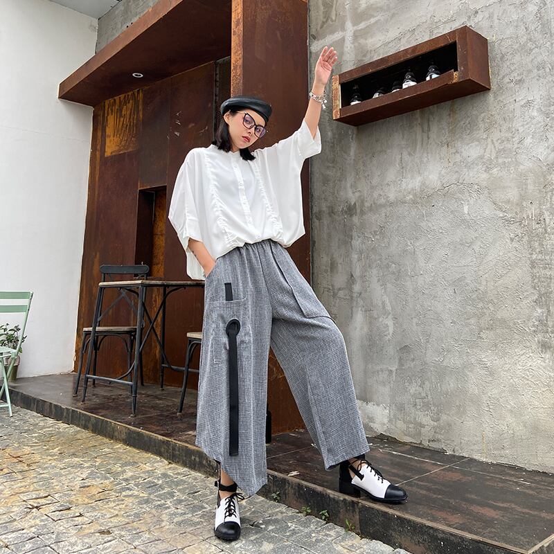 パンツ サマーハイウェストウェストルーズカジュアル 大きめサイズ 夏物 ラブタオタオダレンハウス45980589114