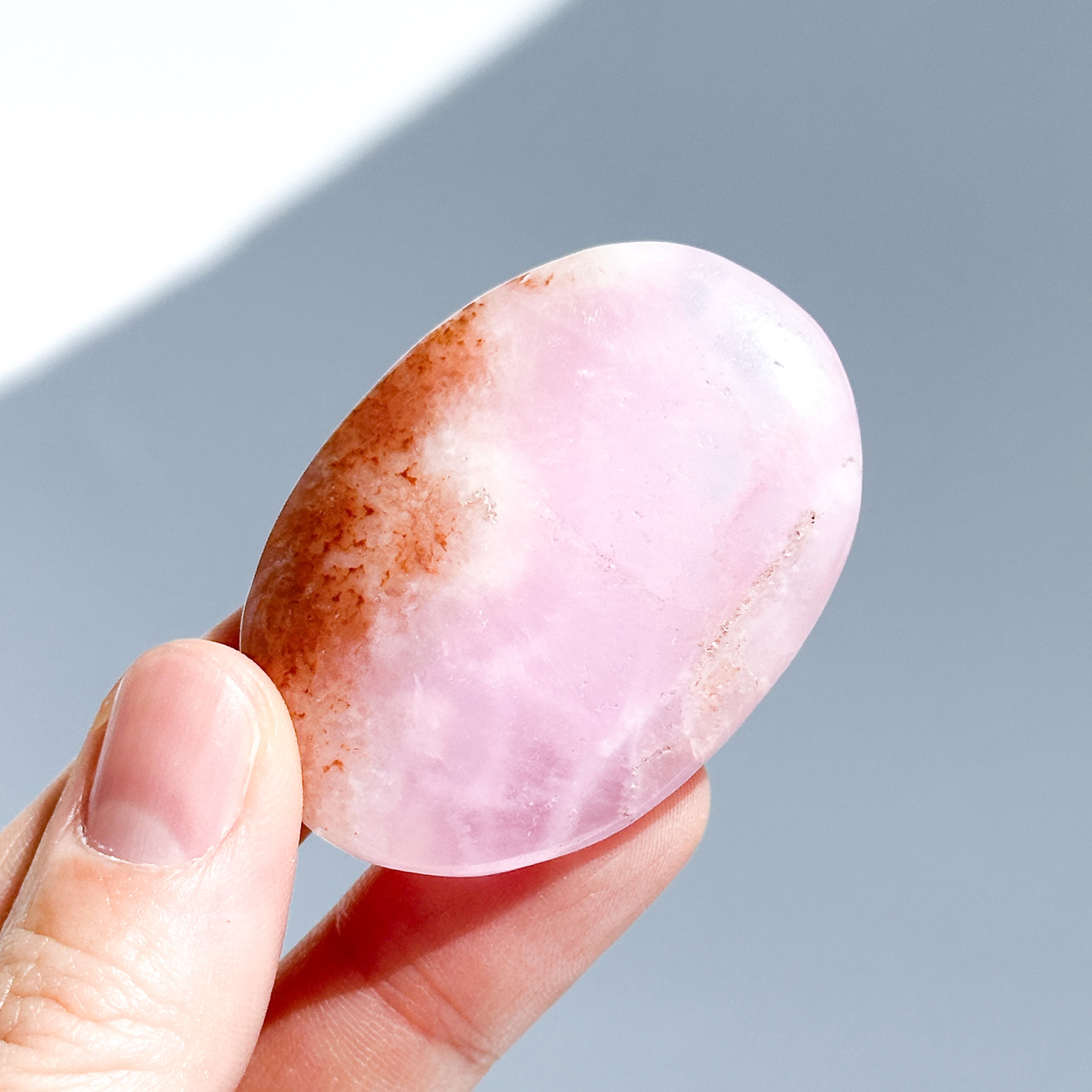 高品質】ピンクアラゴナイト パームストーン 82◇Pink Aragonite Palm