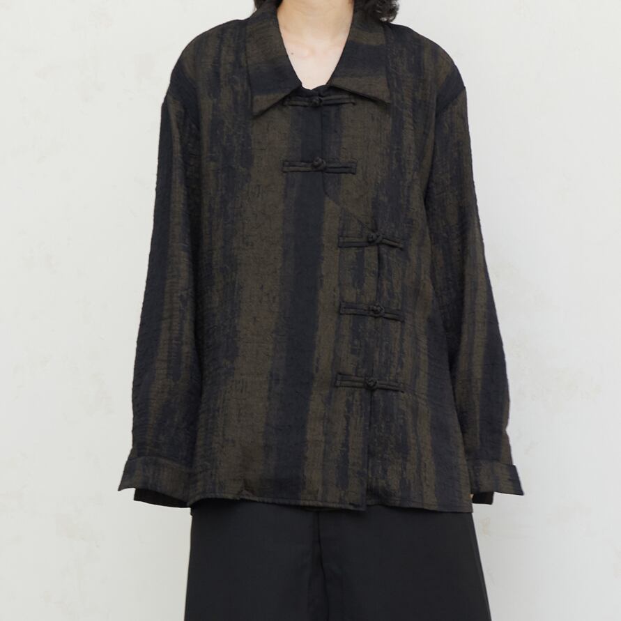 チャイニーズジャガードシャツ シャツ 長袖 10063