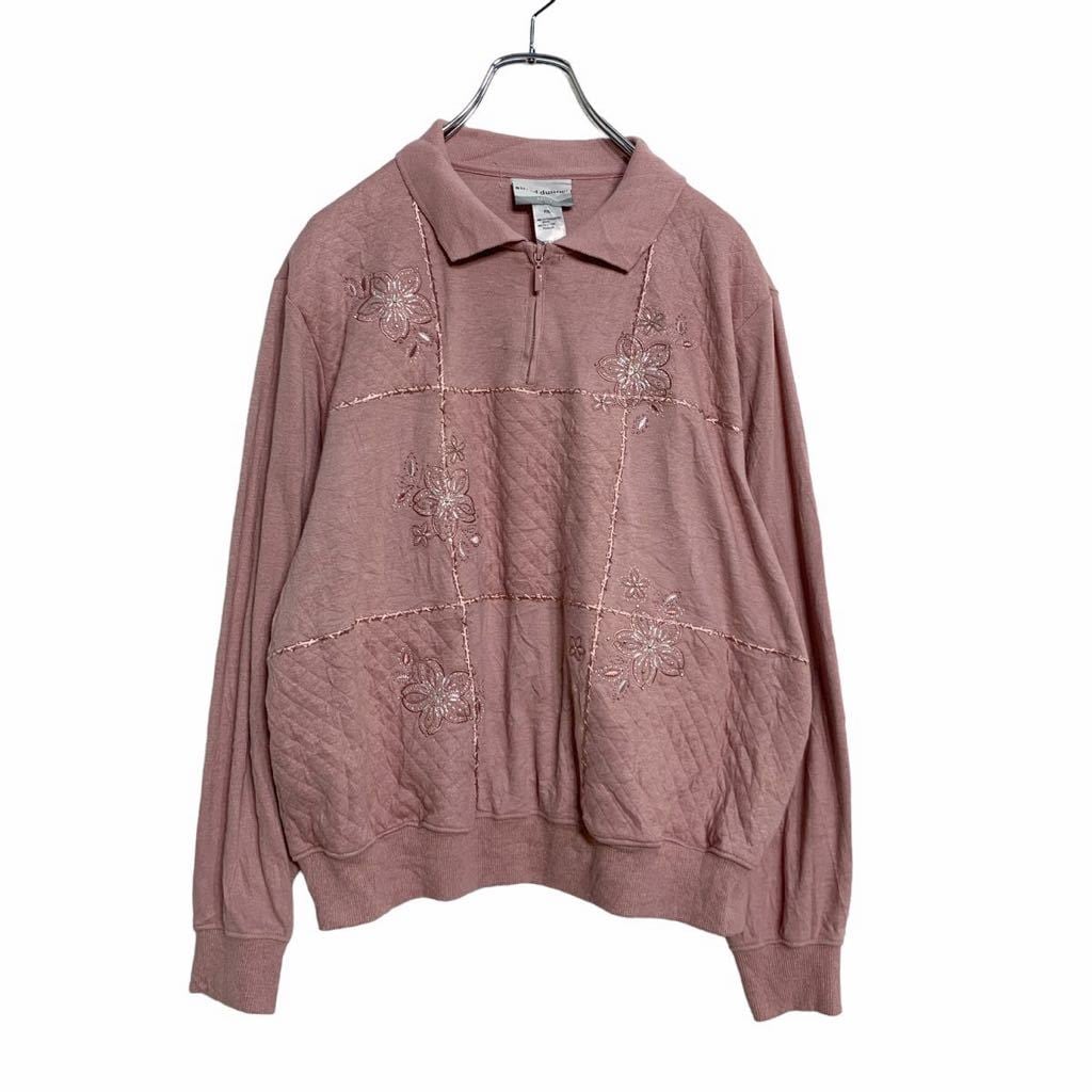 50s60s USA ヴィンテージ ハーフジップ プルオーバー スウェット 花柄