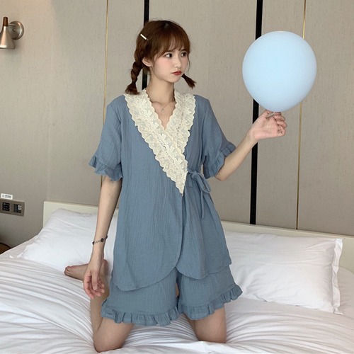 ✞ Vネックレース着物風ショートパンツ 大人ガーリー スウィート キュート カジュアル ショーツ ブルマー ステッチ ✞ゴスロリ SM ミリ 甘ロリ クラロリ 和ロリ エレガント 黒ロリ 姫ロリ 華ロリ BB-BB4742822