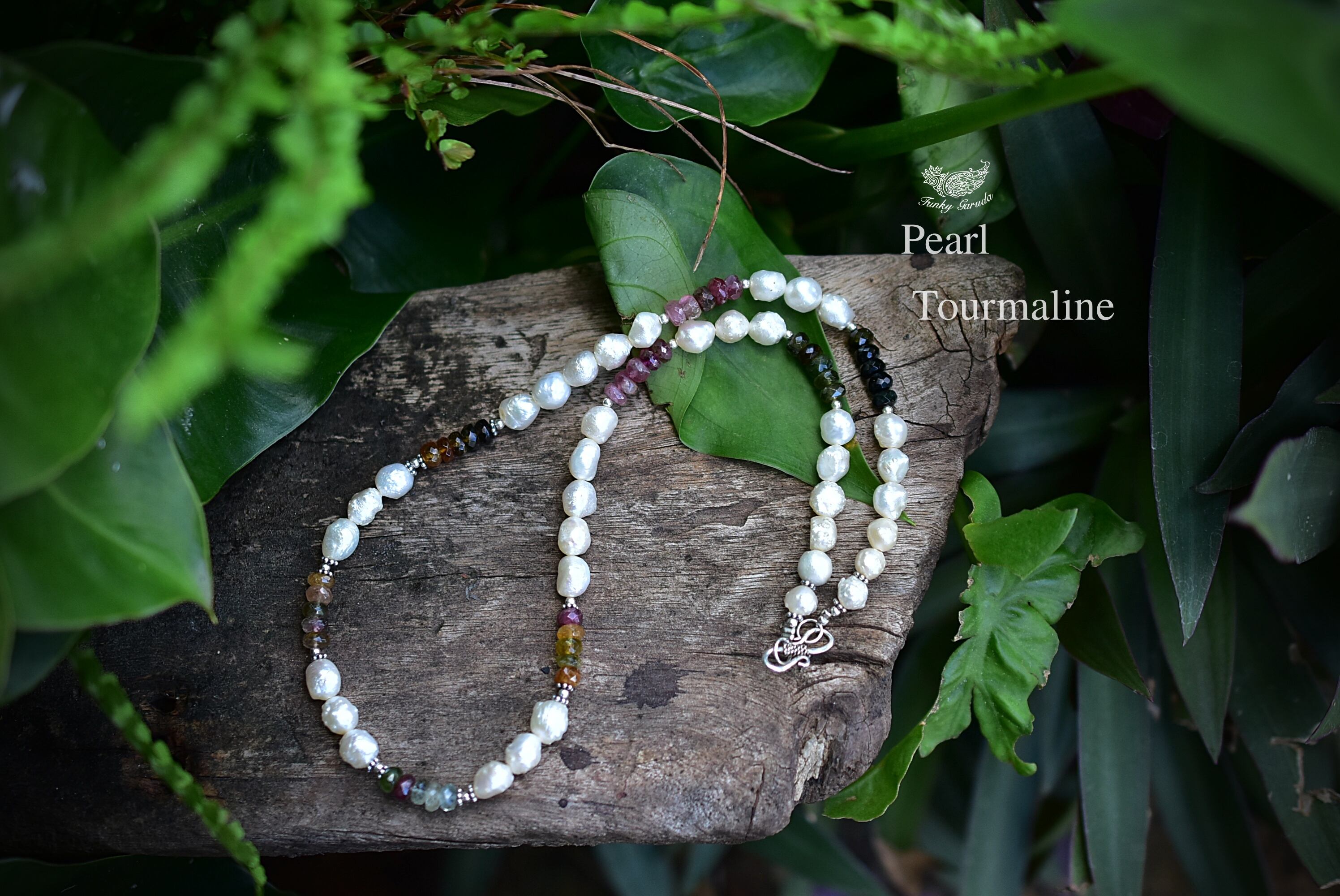 自然なカタチ★真珠パール +トルマリンネックレス828