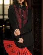 Rose-embroidered shirt 2color 【G1125】