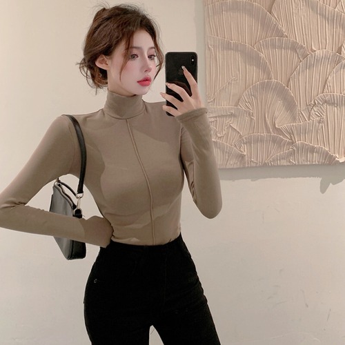 シャツ レディースオータムウィンタースリムブラックジャケット Tシャツ ロング 秋物 冬物 ピュア ガールズファッション93700786904