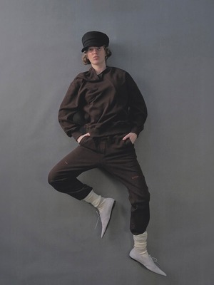 【26AW】push BUTTON プッシュボタン / スウェット / DIAGONAL PANEL SWEATSHIRT