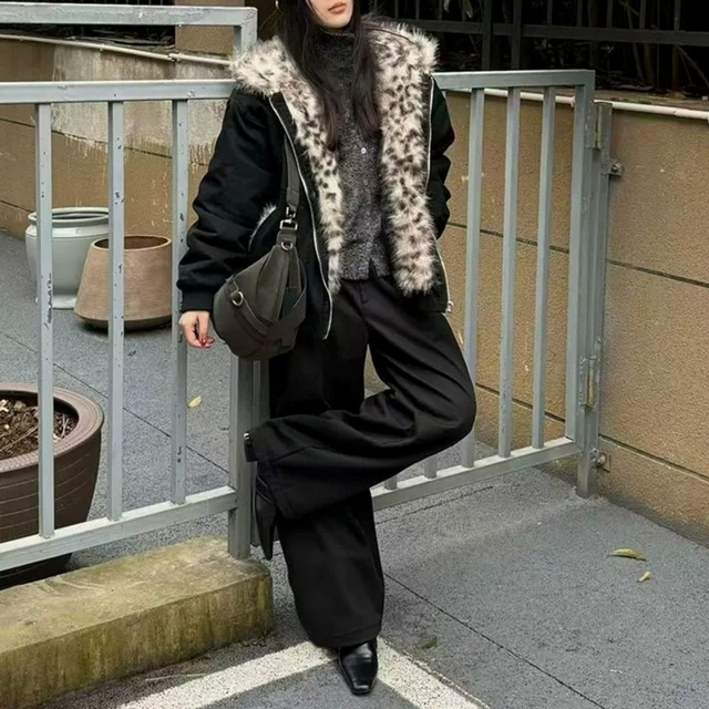 Hooded Fur Trim Blouson 01524