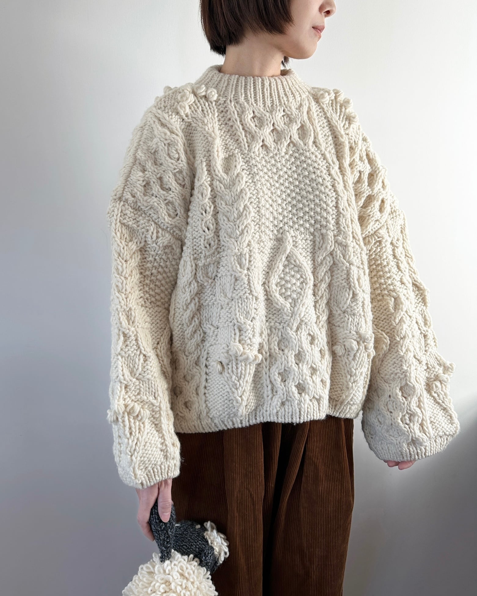 【美品】手編みペルーニット Audrey and John Wad(オードリーアンドジョンワッド)の「【Audrey and